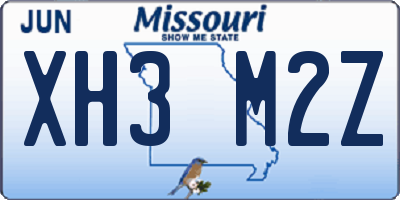 MO license plate XH3M2Z