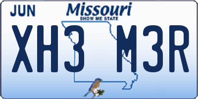 MO license plate XH3M3R