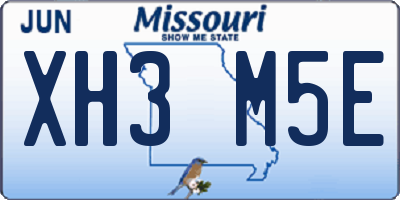 MO license plate XH3M5E