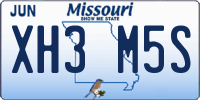 MO license plate XH3M5S