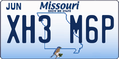 MO license plate XH3M6P