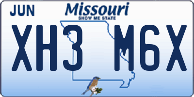 MO license plate XH3M6X
