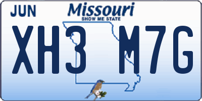 MO license plate XH3M7G