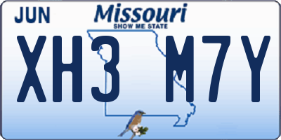MO license plate XH3M7Y