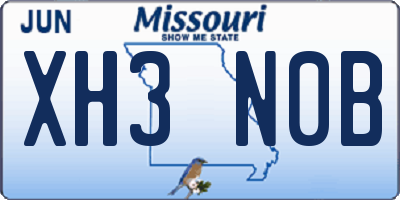 MO license plate XH3N0B
