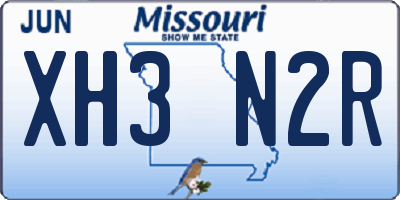 MO license plate XH3N2R