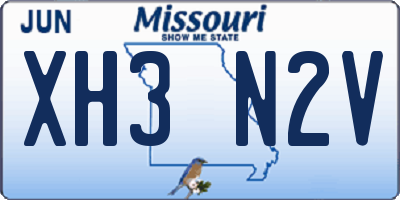 MO license plate XH3N2V