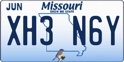 MO license plate XH3N6Y