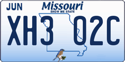 MO license plate XH3O2C