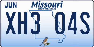 MO license plate XH3O4S