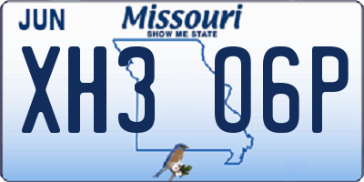 MO license plate XH3O6P
