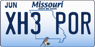 MO license plate XH3P0R