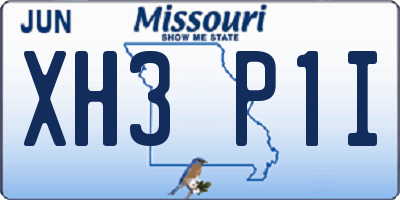 MO license plate XH3P1I