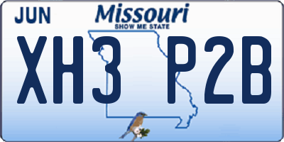 MO license plate XH3P2B