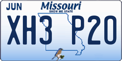MO license plate XH3P2O