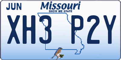 MO license plate XH3P2Y