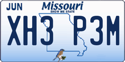 MO license plate XH3P3M