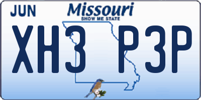 MO license plate XH3P3P
