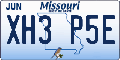MO license plate XH3P5E