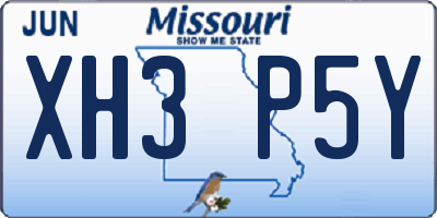 MO license plate XH3P5Y