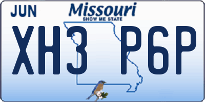 MO license plate XH3P6P