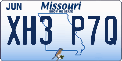 MO license plate XH3P7Q