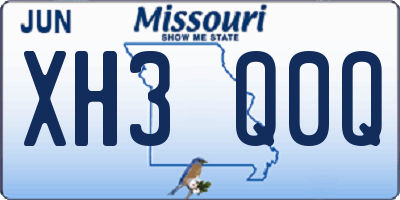 MO license plate XH3Q0Q