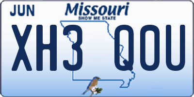MO license plate XH3Q0U