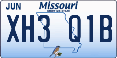 MO license plate XH3Q1B