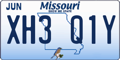 MO license plate XH3Q1Y