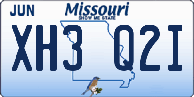 MO license plate XH3Q2I