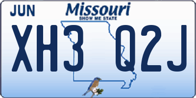 MO license plate XH3Q2J