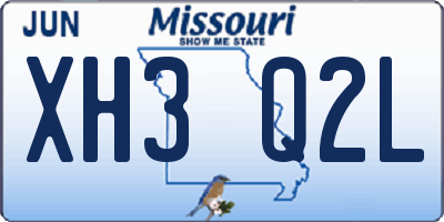 MO license plate XH3Q2L