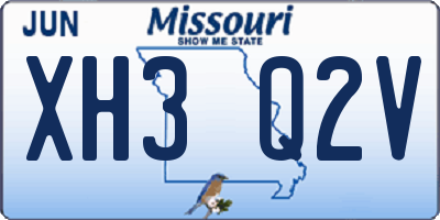 MO license plate XH3Q2V
