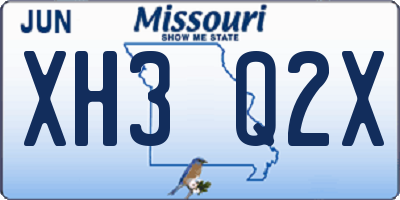 MO license plate XH3Q2X