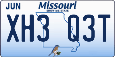 MO license plate XH3Q3T