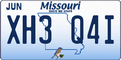 MO license plate XH3Q4I