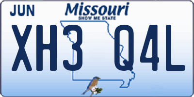 MO license plate XH3Q4L