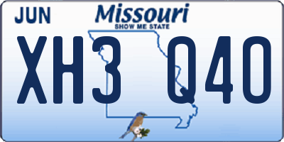 MO license plate XH3Q4O