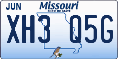 MO license plate XH3Q5G