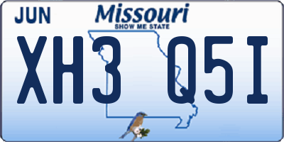 MO license plate XH3Q5I