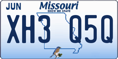 MO license plate XH3Q5Q