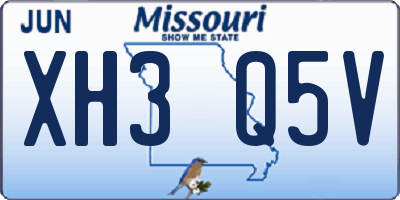MO license plate XH3Q5V
