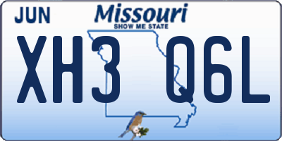 MO license plate XH3Q6L