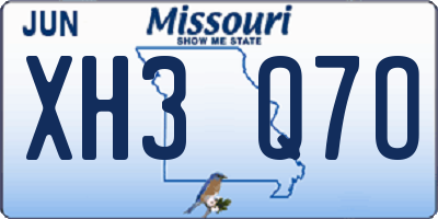 MO license plate XH3Q7O