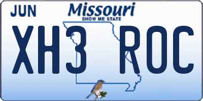 MO license plate XH3R0C