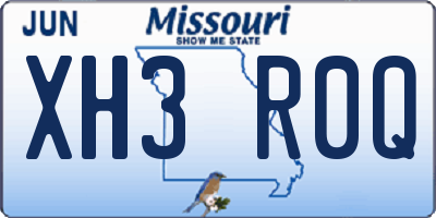 MO license plate XH3R0Q