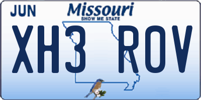 MO license plate XH3R0V