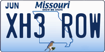 MO license plate XH3R0W