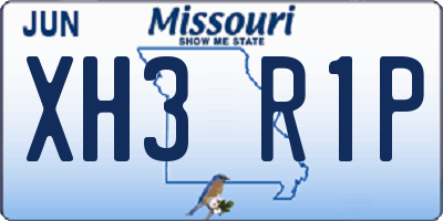 MO license plate XH3R1P